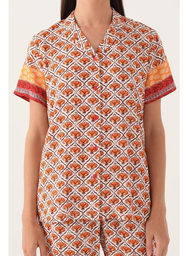 pierre cardin طقم بيجامة قميص صيفي مزود بأزرار من الأمام - Image 4